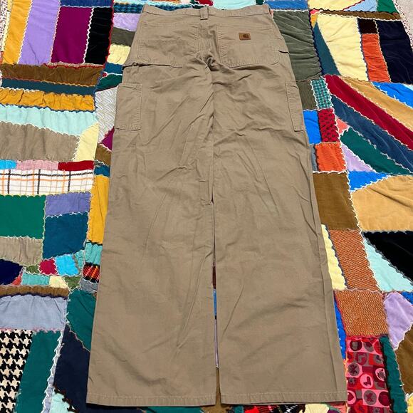 Carhartt Carpenter Cargo Tan Workwear Pants 31Wx34L - Picture 1 of 6